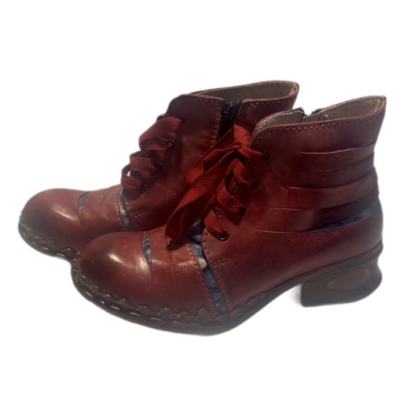 NNT Rovers Burgundy Crust Costa Steampunk Bohemian Leather lace up ankle boot 36 - Picture 5 of 5